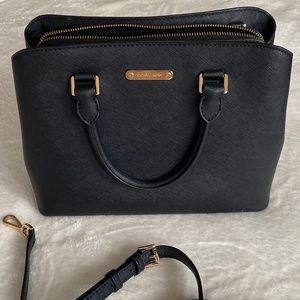 Michael Kors crossbody tote bag black leather